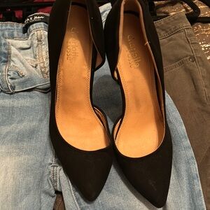 Charles & Keith Black Pointed Heels